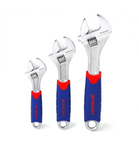 WORKPRO 3Pcs Chrome Vanadium Flexible Wrench Set