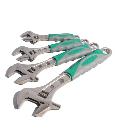 BERRYLION Adjustable Universal Wrench Spanner 6/8/10/12Inch Wrench Set With Allen Key Ratchet Wrench Hand Tools