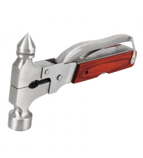 Outdoor Stainless Steel Multi-function Hammer (Hammer + Pliers + Saw Blade + Knife + Bottle Opener)